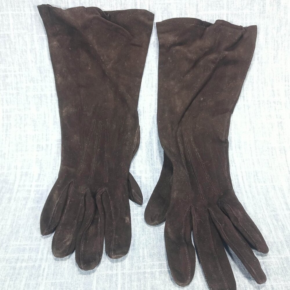 1940s Vintage Black Kid Leather Gloves by Kislav – Made in France